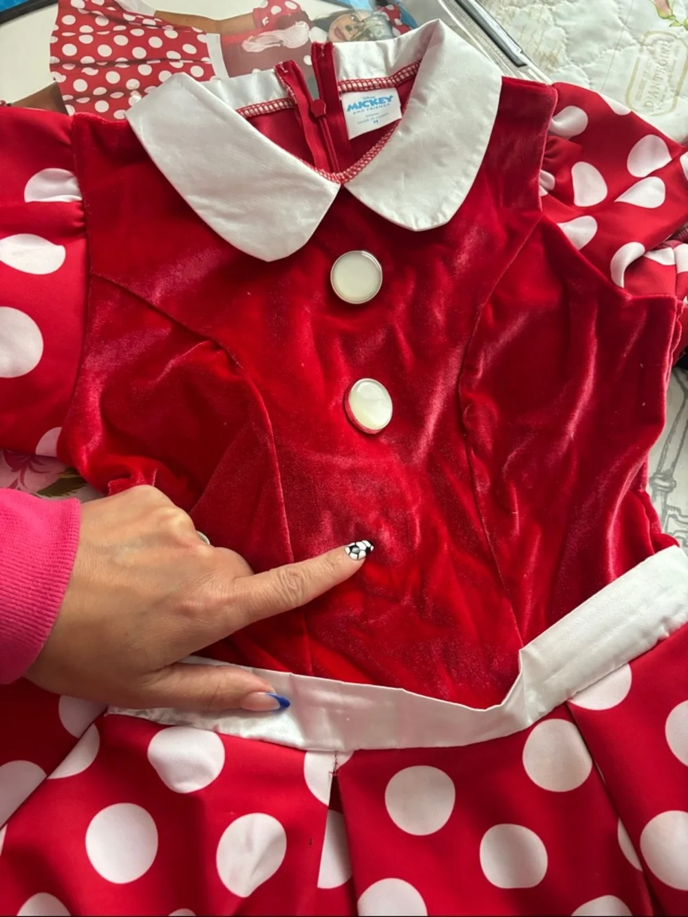 Disney Red & White Polka Dot Minnie Costume Set with Headband - Picture 3 of 3